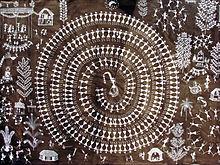 Warli painting by Jivya Soma Mashe, Thane, India